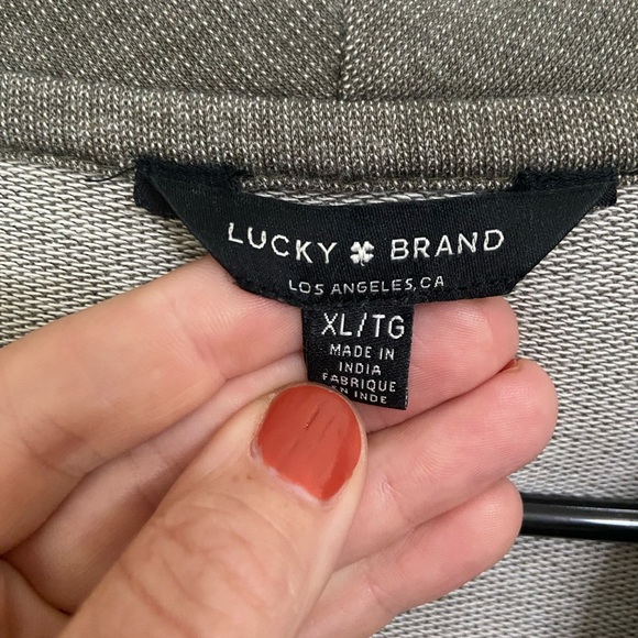 Lucky Brand women's xl grey cowl neck lightweight sweatshirt w/side slit - Picture 4 of 7